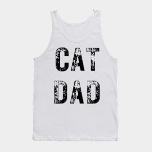 Cool Cat Dad Shirt, Distressed Vintage Style, Comfy Weekend Wear, Ideal Gift for Kitty Cat-Owning Dads Tank Top